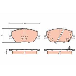BREMSBELÄGE FIAT 500X 2014-...